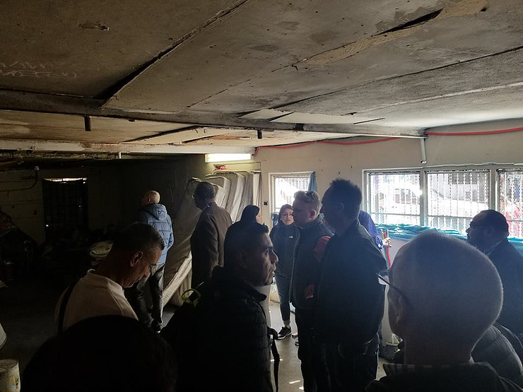 Here the members of our coalition are taking a tour of Hotel Migrante. Those pictured include: Councilmembers Price and O'Farrell, Sergio Infanzon, Chaparrastique Cativo, and Rick Zbur (Executive Director, Equality California).